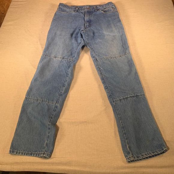 Fast Company Dragon Denim Jeans Men Light Wash USA Made Kevlar Lined Double Knee - Picture 2 of 9